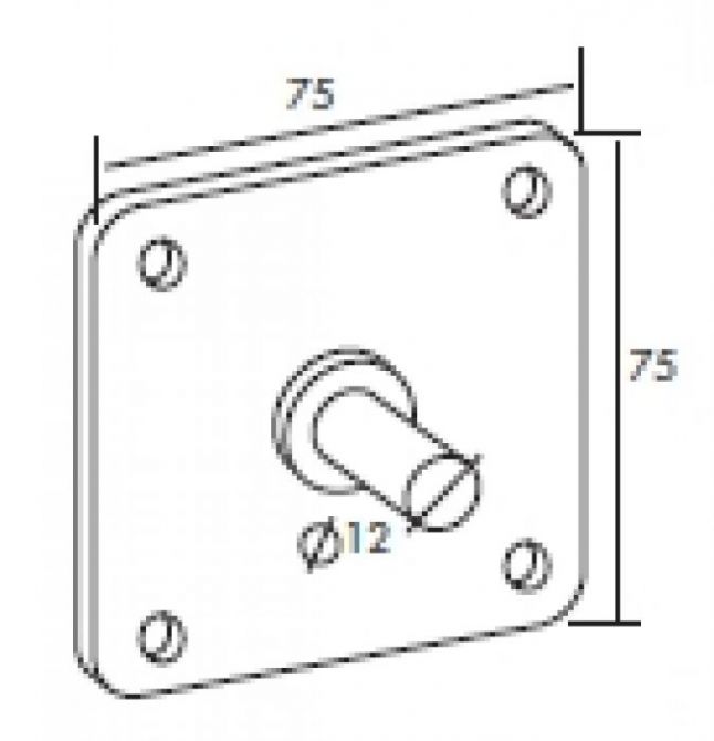 Soporte 75 x 75 con espiga 12