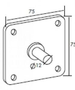 Foto principal Soporte 75 x 75 con espiga 12